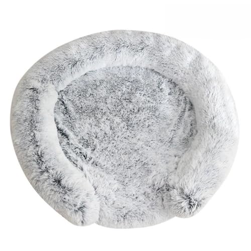 Mateju Hundebett Runden Flauschig, Plüsch Haustierbett Katzenbett Flauschig Weiche Warme Hundekissen mit rutschfest Unterseite Katzenkissen Waschbar für Mittelgroße Kleine (Grau,50cm) von Mateju