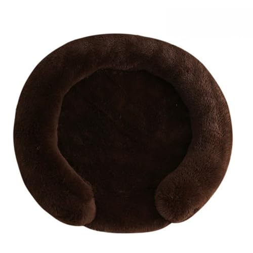 Mateju Hundebett Runden Flauschig, Plüsch Haustierbett Katzenbett Flauschig Weiche Warme Hundekissen mit rutschfest Unterseite Katzenkissen Waschbar für Mittelgroße Kleine (Kaffeefarbe,70cm) von Mateju