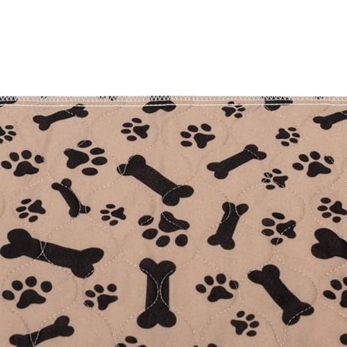 Mateju Puppy Pads Wiederverwendbare 1 Stück, Welpen Unterlage Urin Absorption PIPI Matten für Hunde Welpenunterlagen Waschbar Trainingspads für Hunde Meerschweinchen (M-80x70cm,Khaki Knochen) von Mateju