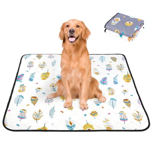 Mateju Puppy Pads Wiederverwendbare 1 Stück Welpen Unterlage Urin Absorption PIPI Matten für Hunde Welpenunterlagen Waschbar Trainingspads für Hunde Katze (180x180cm,Weiß) von Mateju