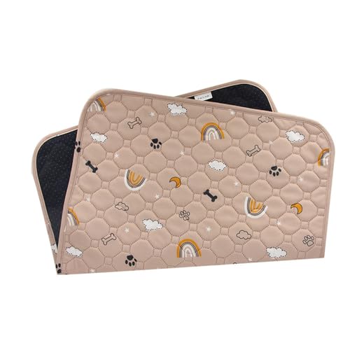 Mateju Puppy Pads Wiederverwendbare 2 Stück Welpen Unterlage Urin Absorption PIPI Matten für Hunde Welpenunterlagen Waschbar Trainingspads für Hunde Katze (S - 45x60cm,Regenbogen) von Mateju