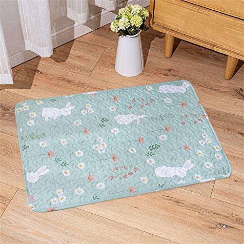 Mateju Welpenunterlagen Waschbare Welpen Hunde Trainingsunterlagen Haustier-Urinunterlage Wiederverwendbare rutschfest Saugfähig Matte für Haus Reise Haustierkiste (Blumen,70x50cm) von Mateju