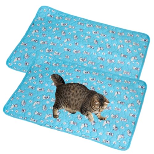 Mateju Wiederverwendbare Puppy Pads, 2 Stück Welpen Unterlage Urin Absorption PIPI Matten für Hunde Welpenunterlagen, Waschbar Trainingspads für Hunde Katze (90x150CM,Blauer Shar Pei) von Mateju