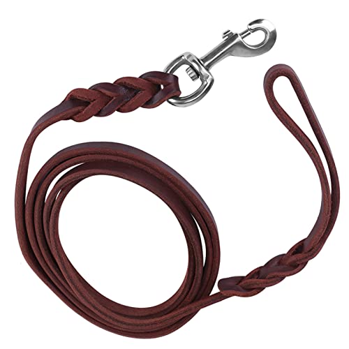 Hunde-Blei-Leine-Sicherheitsseil für das Gehen Beim Lauftraining mit Geflochtenem Design Geeignet für Mittelgroße Hund Dunkelbraun (Material länge 1 Meter 5 Netto länge ca. 1 von Matybobe