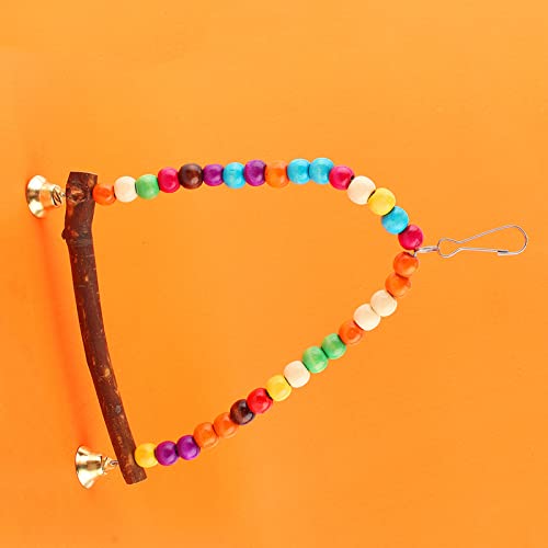 Matybobe Haustier Vogel Papageien Shotet Swing -Spielzeug Hängen Spielzeug Holz Hängematte Farbenfrohe Perlen Rennmäuse Ratten von Matybobe