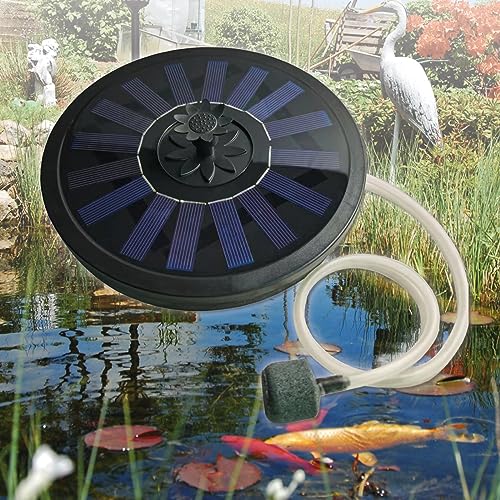 Mauk® Solar Teichbelüfter | Oxydator inkl. Sauerstoffstein | Schwarz 1,5 W Rund von Mauk