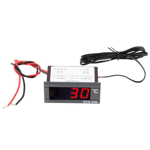 Mavaol Digitaler Temperaturregler ZFX-900 LED-Panelmeter mit Sensor für Kühlgeräte 220V von Mavaol
