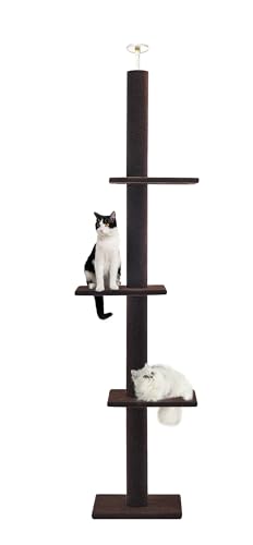 Max & Marlow Kratzbaum vom Boden bis zur Decke, Höhe 241,3–274,3 cm, Verstellbarer Kätzchenbaum, hoher Kletterbaum mit Teppich-Kratzbaum und Matte, Katzenstange für Hauskatzen, Dunkelbraun Max & Marlow Kratzbaum vom Boden bis zur Decke, Höhe 241,3–274,3 cm, Verstellbarer Kätzchenbaum, hoher Kletterbaum mit Teppich-Kratzbaum und Matte, Katzenstange für Hauskatzen, Dunkelbraun von Max & Marlow