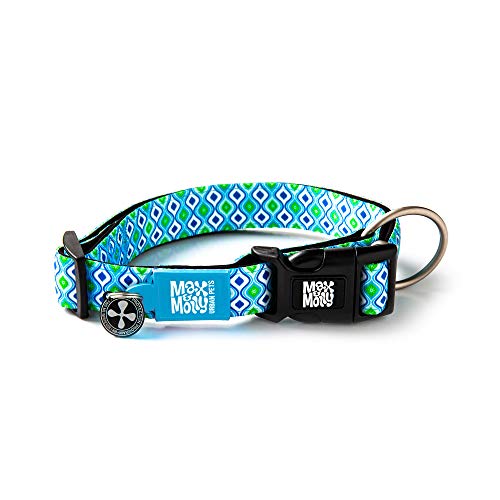 Max Molly | Gotcha! Smart ID Retro Halsband - Hundehalsband Verstellbare Größe: XS - L, Verschiedene Designs (Blau, XS) von Max & Molly Urban Pets