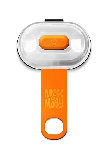 Max Molly | LED Sicherheitslicht für Leine, Geschirr, Halsband, Orange, sehr hell von Max & Molly Urban Pets