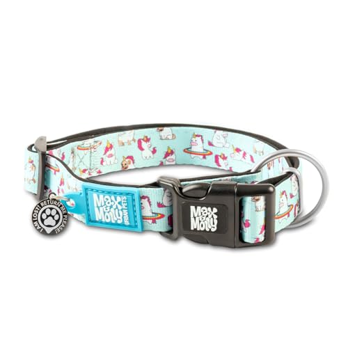 Max & Molly Gotcha! Hundehalsband Halsband Hund mit Smart ID, gepolstertes Neopren Halsband mit Design für große Hunde, wasserdicht, bequem, verstellbar, Unicorn, L von Max & Molly Urban Pets