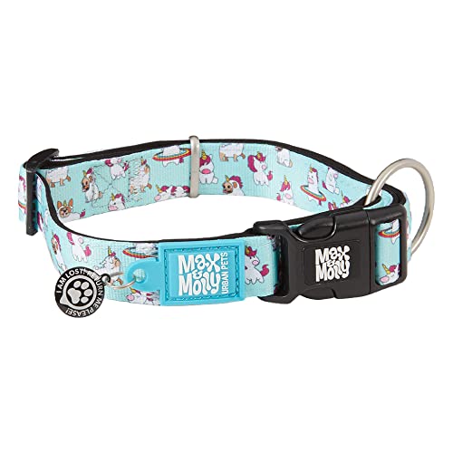 Max & Molly Gotcha! Hundehalsband Halsband Hund mit Smart ID, gepolstertes Neopren Halsband mit Design für mittelgroße Hunde, wasserdicht, bequem, verstellbar, Unicorn, M von Max & Molly Urban Pets