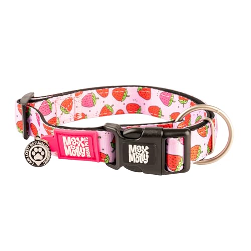 Max & Molly Gotcha! Hundehalsband Halsband Hund mit Smart ID, gepolstertes Neopren Halsband mit Design für kleine Hunde, wasserdicht, bequem, verstellbar, Strawberry Dream, S Max & Molly Gotcha! Hundehalsband Halsband Hund mit Smart ID, gepolstertes Neopren Halsband mit Design für kleine Hunde, wasserdicht, bequem, verstellbar, Strawberry Dream, S von Max & Molly Urban Pets