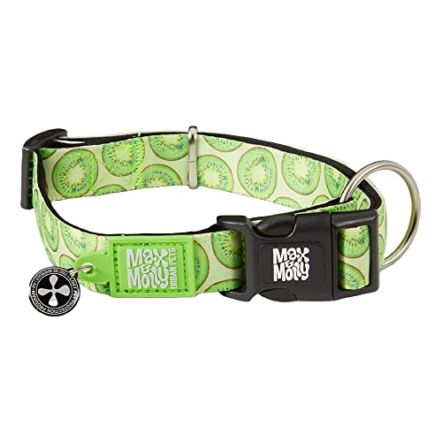 Max & Molly Hundehalsband aus weichem, gepolstertem Neopren, mit Smart ID Gotcha! QR Haustier-Sicherheitsmarke, langlebig, wasserdicht, geruchlos, maschinenwaschbar, Halsband für Hunde, Kiwis, M von Max & Molly Urban Pets