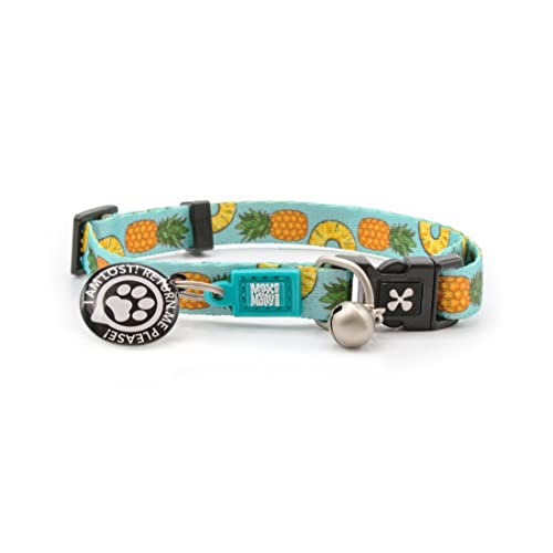 Max & Molly Katzenhalsband mit Glöckchen, Sicherheitsschnalle, verstellbare Größe und Smart ID, personalisiertes Etikett für Mädchen oder Jungen, süßes Ananas-Design von Max & Molly Urban Pets