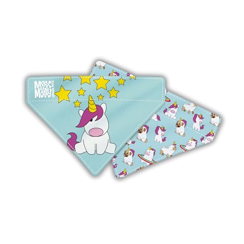 Max & Molly Stoffhalsband für Hunde & Katzen – wendbares Design, maschinenwaschbar, Einhörner (M/L) von Max & Molly Urban Pets