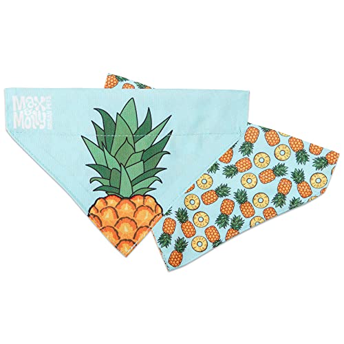 Max & Molly Wendehalsband Bandana für Hunde & Katzen, weicher Stoff, ohne Binden, Halsband gleitet durch obere Schlaufe (Ananas, XS-S) von Max & Molly Urban Pets