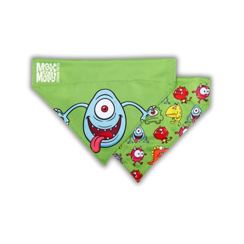 Max & Molly Wendehalstuch aus Stoff für Hunde und Katzen, um Bandana sicher an Ort und Stelle zu halten (Monster, Medium-Large) von Max & Molly Urban Pets