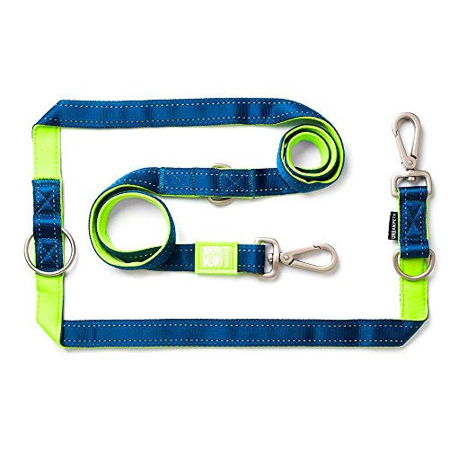 Max & Molly Multifunktions Hundeleine 2m mit 2 Karabinern, Matrix Lime Green/L Umhängeleine Gepolstert, Sicher & Flexibel - Komfort für deinen treuen Begleiter von Max & Molly Urban Pets