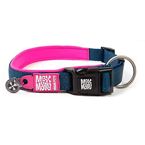 Max & Molly Matrix Pink Smart Id Halsband | Bequem | Geruchsfreies Neopren | Reflektierende Nähte | Smart Id Tag | Lost Pet Protection Program | Außergewöhnliches Hundehalsband, M von Max & Molly