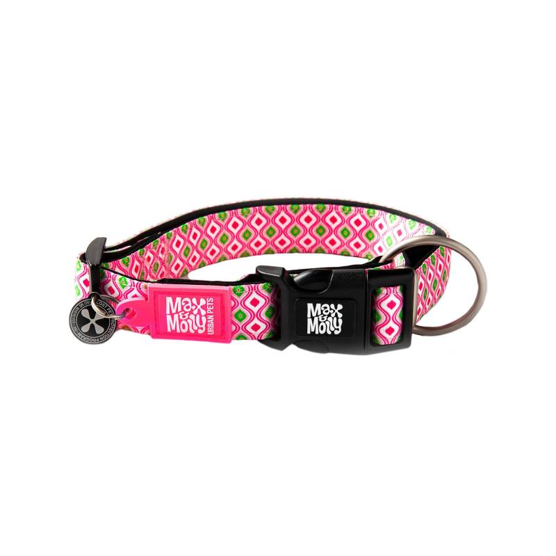 Max & Molly Smart ID Halsband - Retro Pink - L von Max & Molly