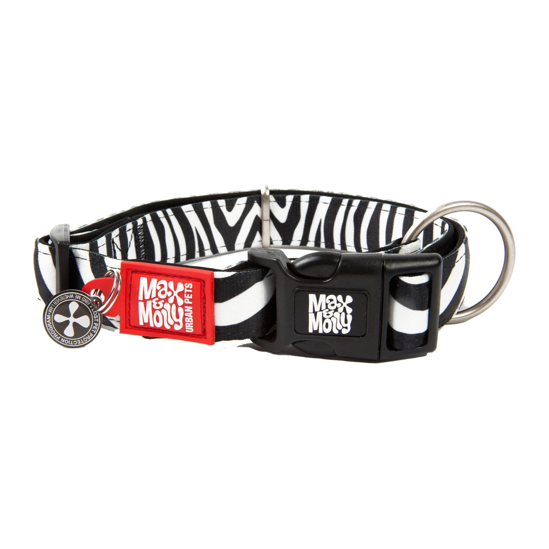 Max & Molly Smart ID Halsband - Zebra - L von Max & Molly