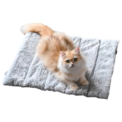 MaxCor Kleines rechteckiges graues Katzen- und Hundebett, entlastet und schont die Gelenke, wendbare Sommer-/Wintermatte, leicht zu tragen, maschinenwaschbar und verformt sich nicht von MaxCor