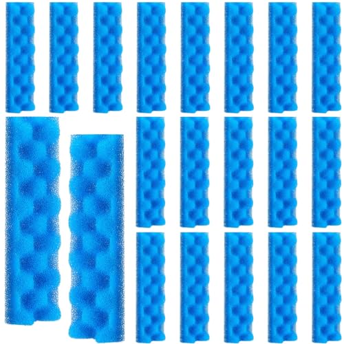 Maxcheck 20 Stück blaue Aquarium-Filtermedien, kompatibel mit Fluval 406/407 Schaumstofffilter, Ersatzteile, Fische, Aquatische Haustierprodukte, Schwamm, Polyfill für Aquarium-Filterkissen, 28 x 7,5 von Maxcheck