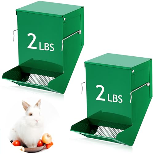 Maxcheck Futterspender für Kleintiere mit Deckel, 11,9 cm, Kaninchenfutterspender, automatischer Kaninchen-Futterspender für Käfige, Kleintiere, Futterspender für Kaninchen, Meerschweinchen, 2 Stück Maxcheck Futterspender für Kleintiere mit Deckel, 11,9 cm, Kaninchenfutterspender, automatischer Kaninchen-Futterspender für Käfige, Kleintiere, Futterspender für Kaninchen, Meerschweinchen, 2 Stück von Maxcheck