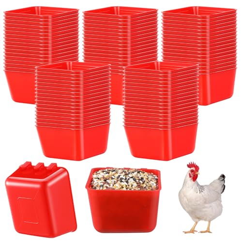 Maxdot 50 Stück Käfigbecher, Hühner-Futterbecher, 473 ml, zum Aufhängen, Vogelfutter, Wassernapf, Hasenkäfig, Futternapf für Haustiere, Papageien, Hahn, Sittiche, Wildfaule, Geflügel, Taube (rot) Maxdot 50 Stück Käfigbecher, Hühner-Futterbecher, 473 ml, zum Aufhängen, Vogelfutter, Wassernapf, Hasenkäfig, Futternapf für Haustiere, Papageien, Hahn, Sittiche, Wildfaule, Geflügel, Taube (rot) von Maxdot