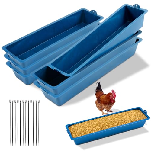 Maxdot 6 Stück hängende Hühner-Futtertrog, abnehmbarer Kunststoff-Geflügel-Futterausrüstung, Eimer für Hühner, Küken, Wachteln, Enten, Tauben, 41,9 cm Maxdot 6 Stück hängende Hühner-Futtertrog, abnehmbarer Kunststoff-Geflügel-Futterausrüstung, Eimer für Hühner, Küken, Wachteln, Enten, Tauben, 41,9 cm von Maxdot