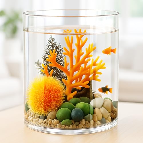 Maxdot Glas-Fischglas, transparent, zylindrisch, Betta-Schale für klare 360°-Ansicht, für Anfänger, tropische Betta-Goldfisch-Aquarium, Hydrokultur-Pflanzgefäß, Blumenbehälter Maxdot Glas-Fischglas, transparent, zylindrisch, Betta-Schale für klare 360°-Ansicht, für Anfänger, tropische Betta-Goldfisch-Aquarium, Hydrokultur-Pflanzgefäß, Blumenbehälter von Maxdot