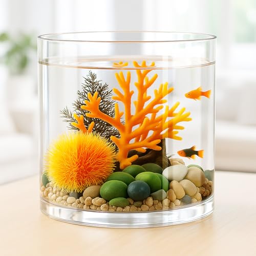 Maxdot Glas-Fischschale, transparent, zylindrisch, Betta-Schale für klare 360°-Ansicht, für Anfänger, tropisches Betta-Goldfisch-Aquarium, Hydrokultur-Pflanzgefäß, Blumenbehälter Maxdot Glas-Fischschale, transparent, zylindrisch, Betta-Schale für klare 360°-Ansicht, für Anfänger, tropisches Betta-Goldfisch-Aquarium, Hydrokultur-Pflanzgefäß, Blumenbehälter von Maxdot