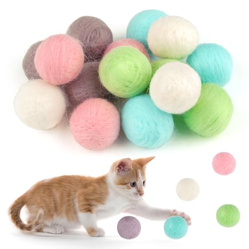 Maxmoc Bunte Katzenspielzeug Ball, 15 Stück Katzenbälle, Weicher Filzbälle Katzen, Interaktives Spielzeug für Katzen, zum Innen- und Außenbereich Trainieren Spielen, 3cm Maxmoc Bunte Katzenspielzeug Ball, 15 Stück Katzenbälle, Weicher Filzbälle Katzen, Interaktives Spielzeug für Katzen, zum Innen- und Außenbereich Trainieren Spielen, 3cm von Maxmoc