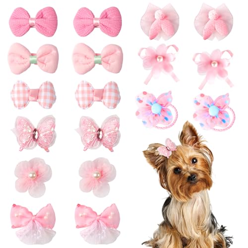 Maxqzin 18 Stück Hundehaarschleifen, rosa Hundehaar-Clips, Hundezubehör für kleine Hunde, 9 Designs, kleine rosa Schleifen für Hunde, Katzen und kleine Haustiere Maxqzin 18 Stück Hundehaarschleifen, rosa Hundehaar-Clips, Hundezubehör für kleine Hunde, 9 Designs, kleine rosa Schleifen für Hunde, Katzen und kleine Haustiere von Maxqzin