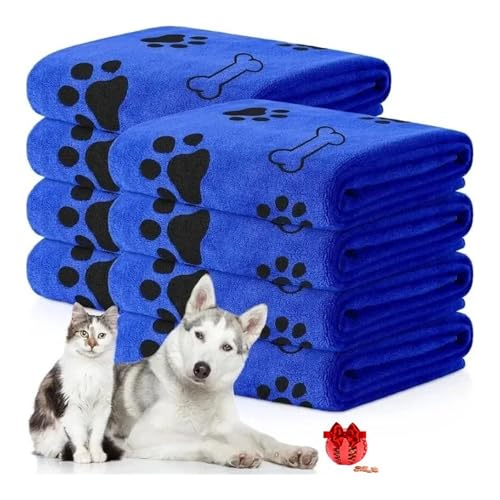 MaxtiL Hundehandtuch 4-teiliges Hundebadetuch, Hundemäntel for nach dem Bad, 40 x 24 Zoll, schnelltrocknende Badeprodukte for große, mittelgroße und kleine Hunde(Blue) von MaxtiL