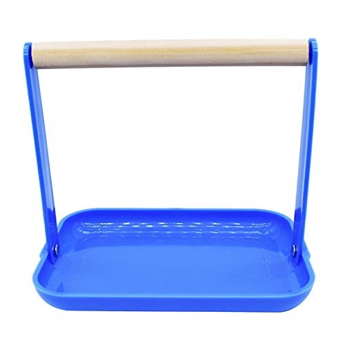Maxtonser Papageien-Vogelständer, Tisch-Trainingsstange, tragbare Papageienholz-Spielständer mit Tablett für kleine Papageien von Maxtonser