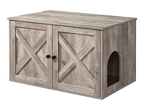 MaxxPet Katzenhaus - Katzenschrank Indoor und Outdoor - Katzenhöhle - Katzenschrank für Katzentoilette - Cat House - 80x53x50 cm - Katzenklo Schrank - Gris von MaxxPet