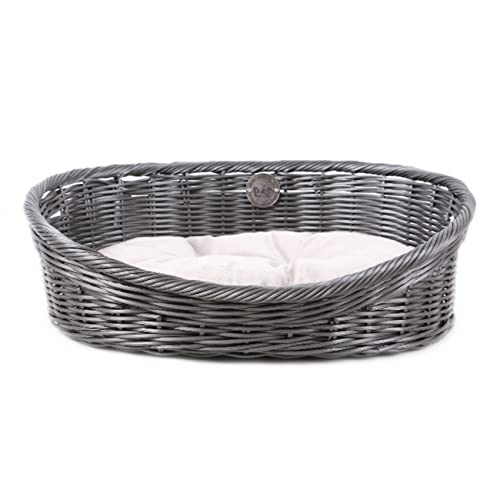 MaxxPet Hundebett - Hundekörbchen rund mit Kissen - Haustierkorb für Hunde und Katzen - Anthrazit - 58x44x19cm MaxxPet Hundebett - Hundekörbchen rund mit Kissen - Haustierkorb für Hunde und Katzen - Anthrazit - 58x44x19cm von MaxxPet