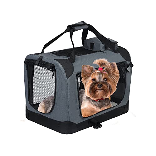 MaxxPet Hundebox Auto Faltbar - Transportbox Katze & Hund - Hundetransportbox Auto - Hundetragetasche - Reise & Transport für Hunde - 50x35x35 cm - Grau von MaxxPet