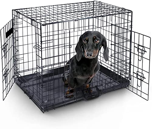 MaxxPet Hundebox Faltbar - Hundekäfig für Zuhause - 2 Türen - Hundetransportbox - Gitterbox Hund - Transportbox Hund & Katze - Faltbarer Schwarzer Metall - 63x44x50 cm - Schwarz MaxxPet Hundebox Faltbar - Hundekäfig für Zuhause - 2 Türen - Hundetransportbox - Gitterbox Hund - Transportbox Hund & Katze - Faltbarer Schwarzer Metall - 63x44x50 cm - Schwarz von MaxxPet