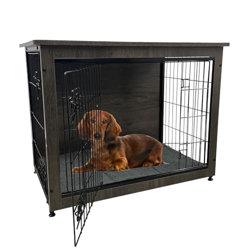MaxxPet Hundekäfig - Tierkäfig Kleine Hunde - Haustierkäfig - Gitterbox Hund - Hundebox mit 2 Türen - Moderne Hundehütte Indoor für Hunde - 69x51x60 cm - Schwarz von MaxxPet