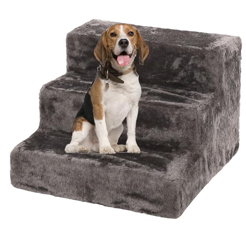 MaxxPet Hundetreppe für große und kleine Hunde - Für Bett und Sofa - Hunderampe, Katzentreppe, Haustiertreppe Klappbar - 43x41x30cm - Dog Stairs - Treppe für Hunde - Grau von MaxxPet