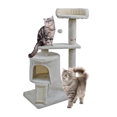 MaxxPet Kratzbaum - Katzenspielzeug- Krabton -1 Kuschelhaus - 1 Hängematte - 48x40x90 cm - Grau MaxxPet Kratzbaum - Katzenspielzeug- Krabton -1 Kuschelhaus - 1 Hängematte - 48x40x90 cm - Grau von MaxxPet