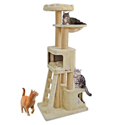 MaxxPet Kratzbaum - Katzenspielzeug - Krabton - Katzenhaus -2 Kuschelhäuser - 60x40x145 cm - Beige MaxxPet Kratzbaum - Katzenspielzeug - Krabton - Katzenhaus -2 Kuschelhäuser - 60x40x145 cm - Beige von MaxxPet