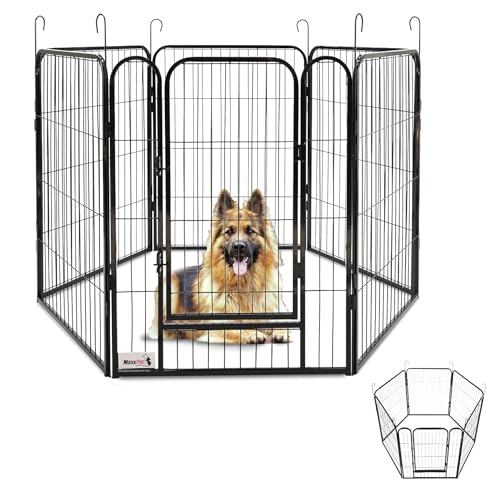 MaxxPet Welpen - Hundebank - Welpenlaufstall mit 6 Paneelen - Stahl - 78 x 60 cm von MaxxPet