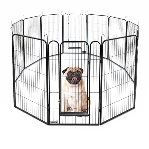 MaxxPet Welpenauslauf - Laufstall Hund - Welpenlaufstall Hundegitter Wohnung - Faltbarer Außen Laufstall - verstellbares Außengehege - 12 Paneele - 100x60 cm von MaxxPet
