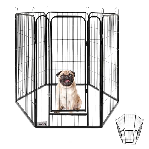 MaxxPet Welpenauslauf - Hunde Bank - Welpen Auslauf mit 6 Panelen - Stahl - 100 x 60 cm von MaxxPet