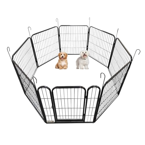 MaxxPet Welpenauslauf - Hundebank - Welpenlaufstall - Welpenauslauf mit 8 Paneelen - Stahl - 78 x 60 cm von MaxxPet