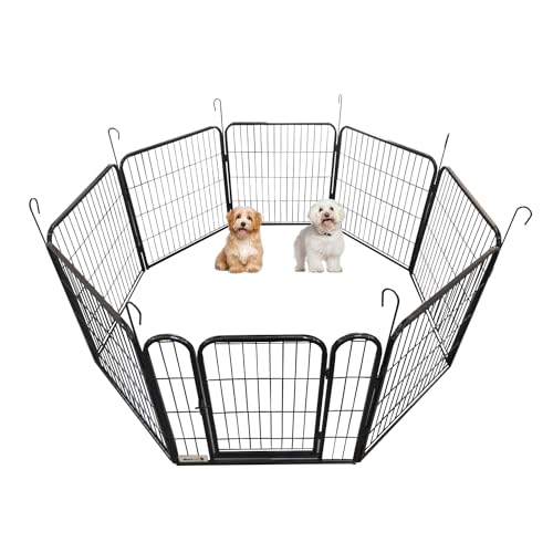 MaxxPet Welpenauslauf - Hundelaufställe - Freigehege - Laufgehege Welpen - 8 Paneelen - 60x60cm - Stahl von MaxxPet